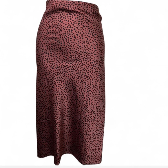 LOFT Pink and Black Leopard Print Maxi Skirt - Picture 1 of 4